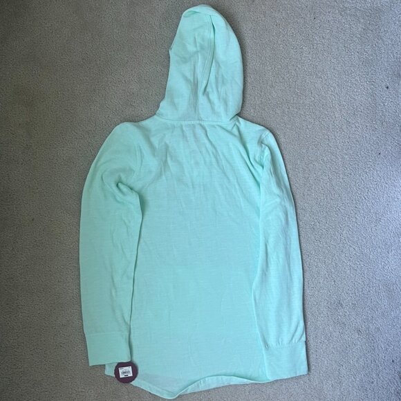 NWT Lace-Up Hoodie Tunic Mint Green SO by Kohls Size L - Picture 8 of 8